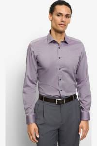 OLYMP Level Five Body Fit Hemd aubergine, Faux-uni