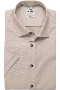 OLYMP Level Five Body Fit Hemd beige, Gemustert