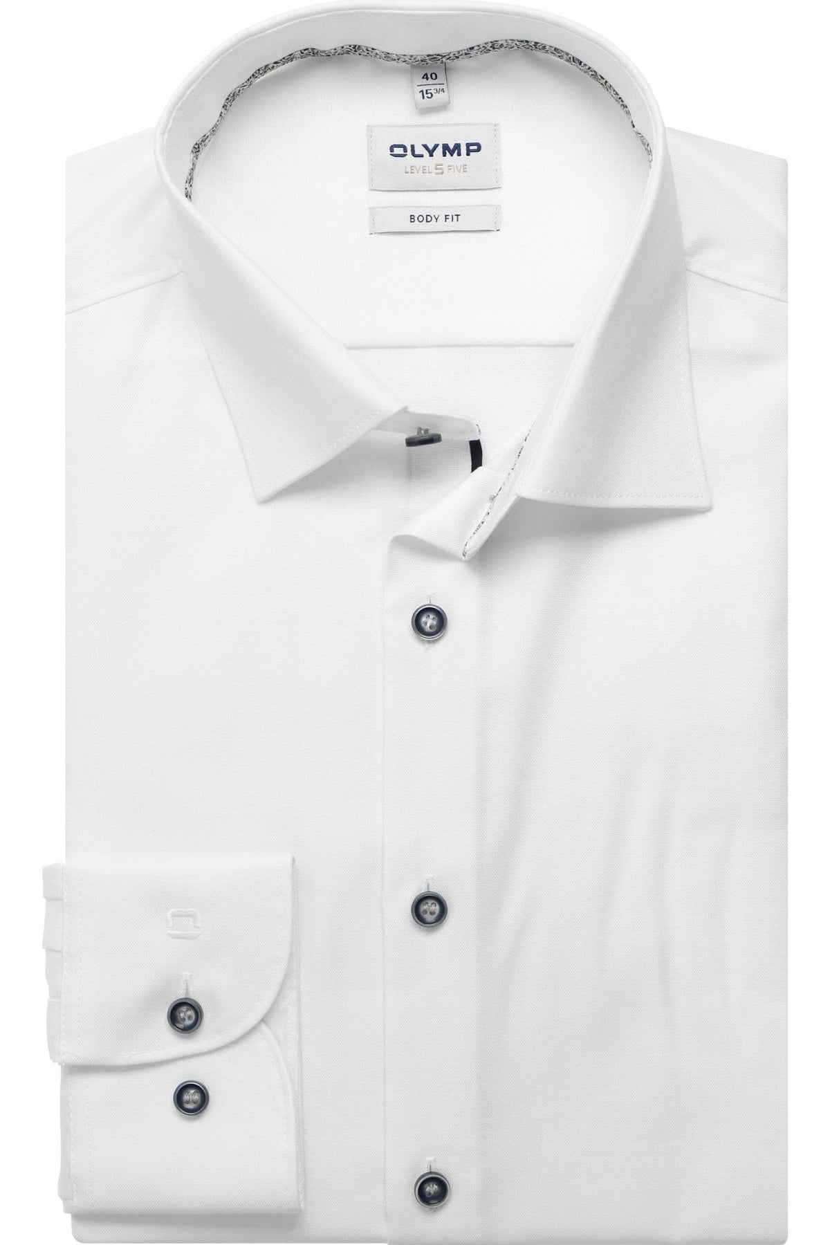 OLYMP Level Five Body Fit Hemd weiss, Faux-uni