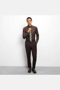 OLYMP Level Five Body Fit Hemd braun, Faux-uni