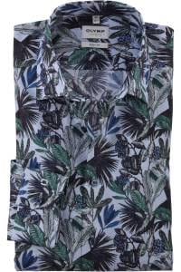 OLYMP Level Five Body Fit Hemd bleu, Bedruckt