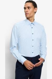 OLYMP Level Five Body Fit Hemd bleu, Gestreift