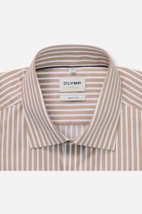 OLYMP Level Five Body Fit Hemd nougat, Gestreift