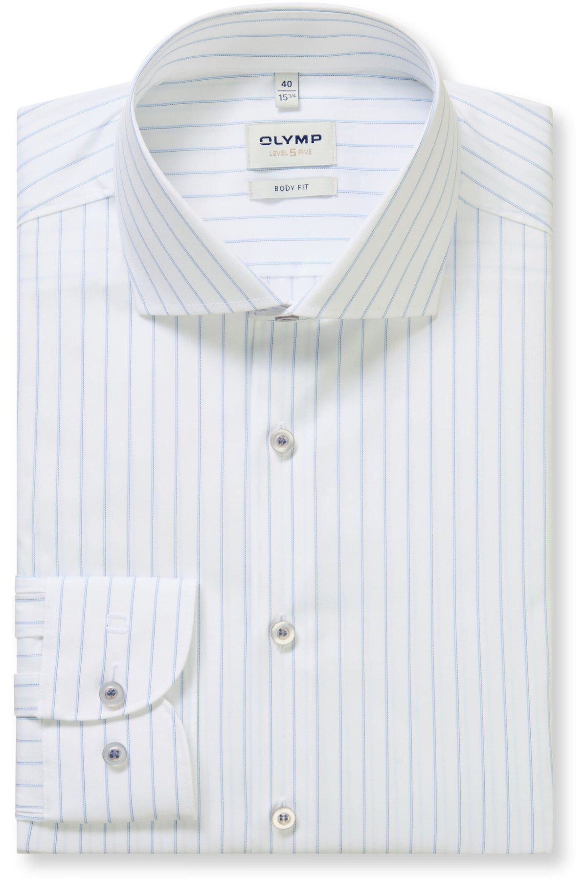 OLYMP Level Five Body Fit Hemd weiss, Gestreift