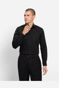 OLYMP Level Five Body Fit Hemd schwarz, Einfarbig