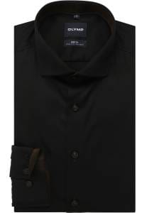 OLYMP Level Five Body Fit Hemd schwarz, Einfarbig