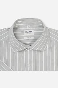 OLYMP Level Five Body Fit Hemd oliv, Gestreift