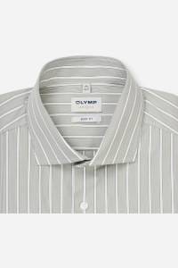 OLYMP Level Five Body Fit Hemd oliv, Gestreift
