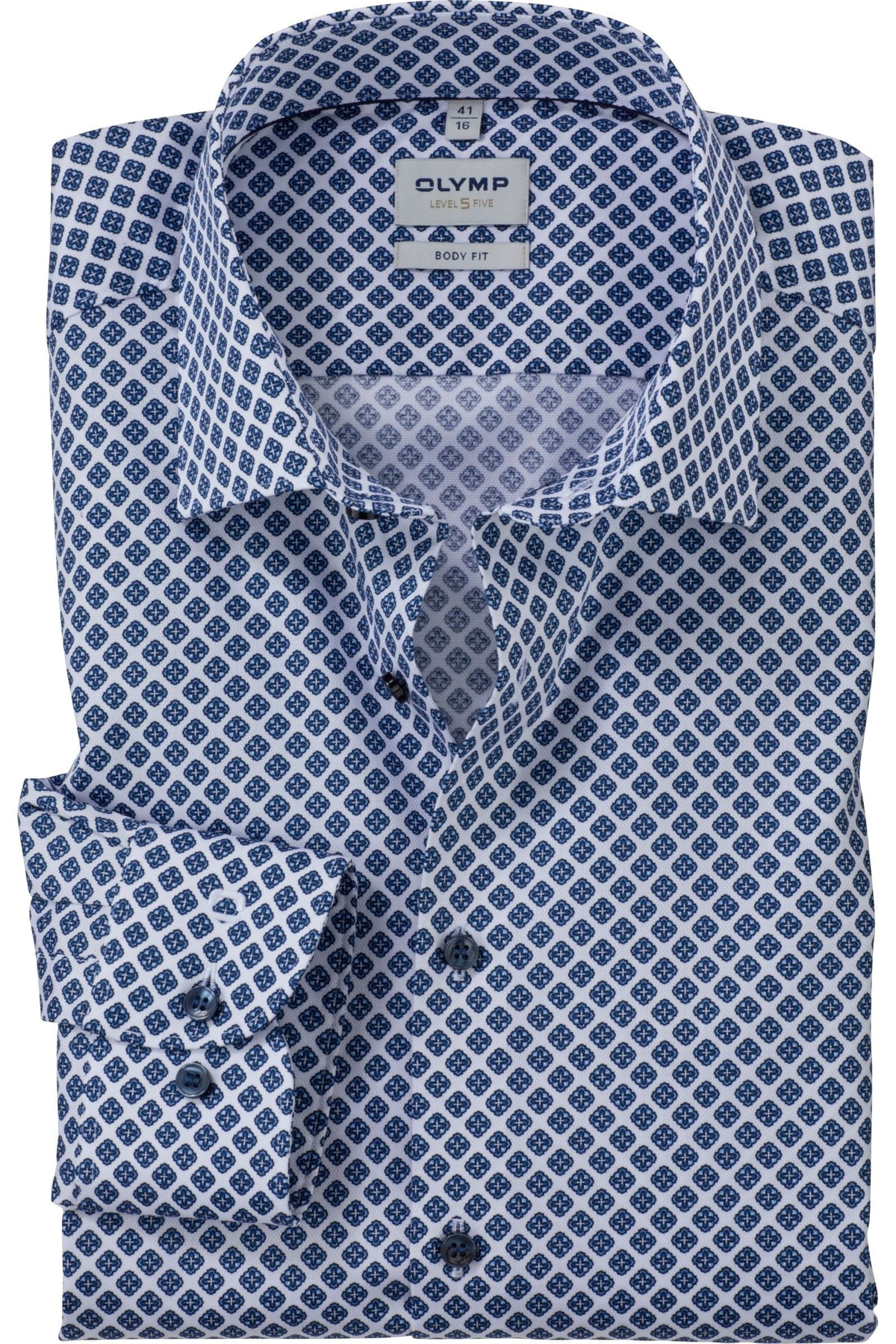 OLYMP Level Five Body Fit Hemd bleu, Bedruckt