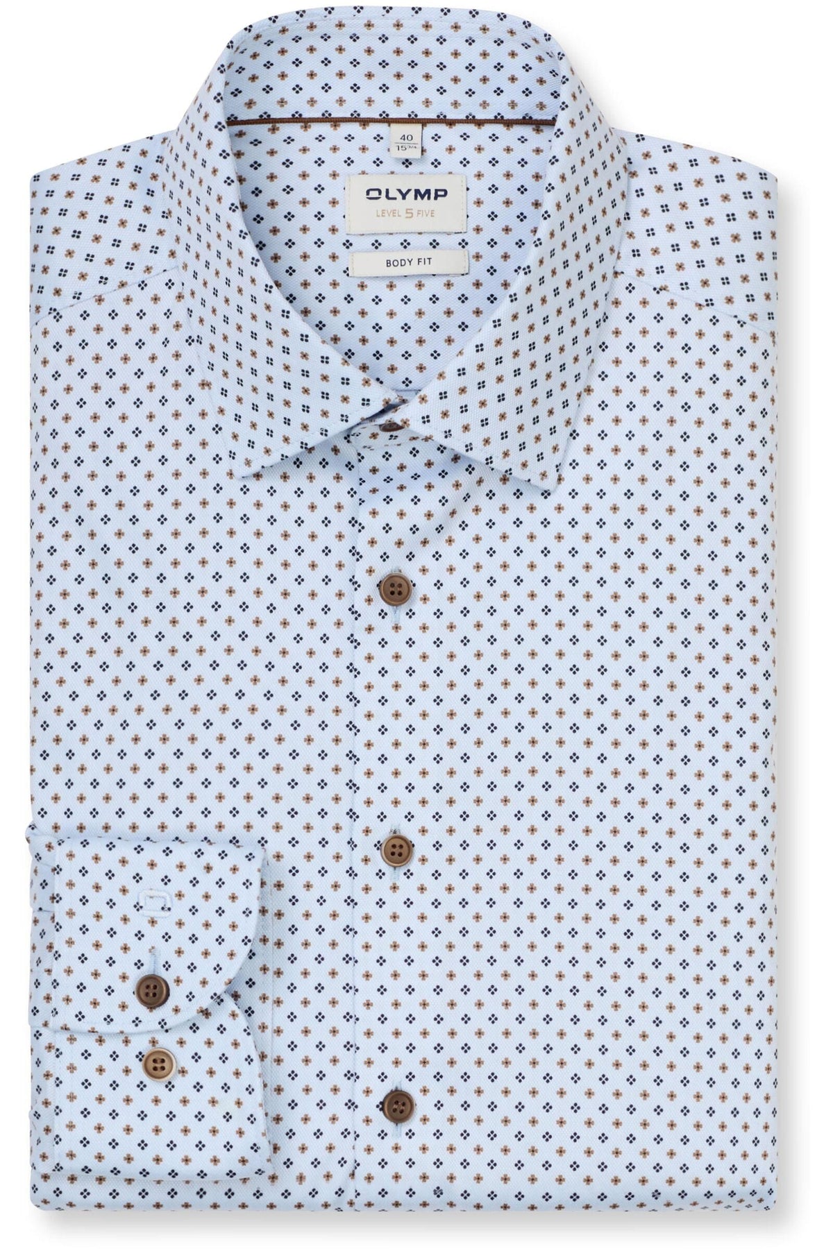 OLYMP Level Five Body Fit Hemd bleu, Bedruckt