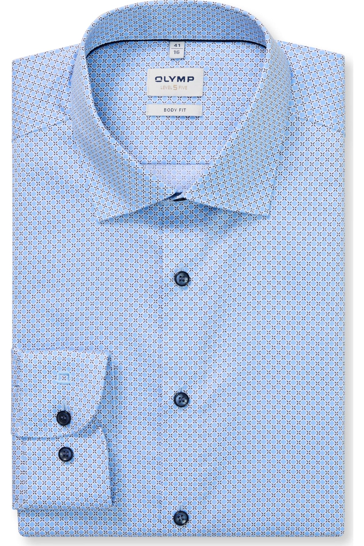 OLYMP Level Five Body Fit Hemd bleu, Bedruckt