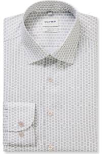 OLYMP Level Five Body Fit Hemd beige, Bedruckt