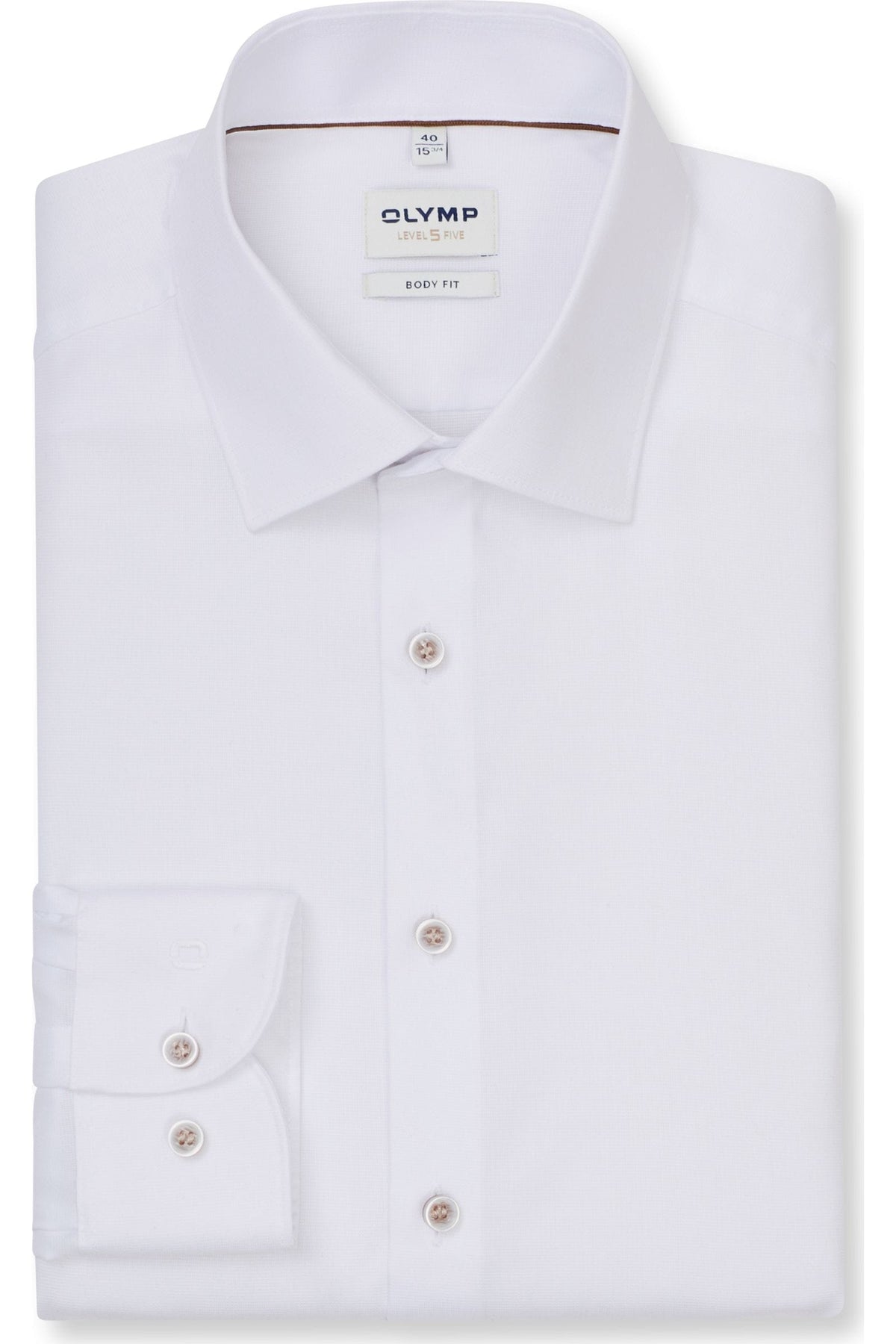 OLYMP Level Five Body Fit Hemd weiss, Faux-uni