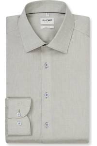 OLYMP Level Five Body Fit Hemd oliv, Faux-uni