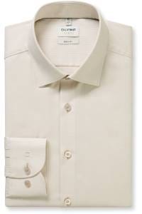 OLYMP Level Five Body Fit Hemd beige, Einfarbig