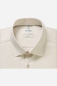 OLYMP Level Five Body Fit Hemd beige, Einfarbig