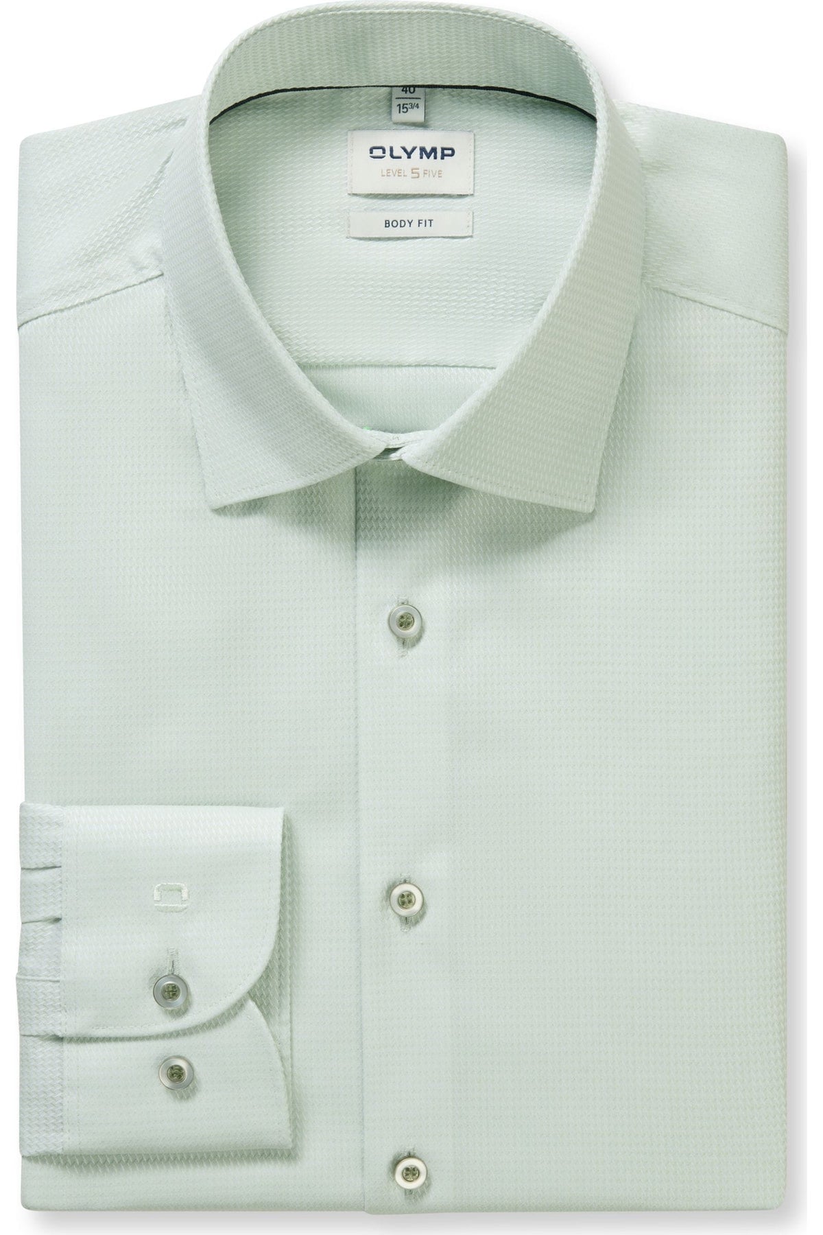 OLYMP Level Five Body Fit Hemd hellgrün, Faux-uni