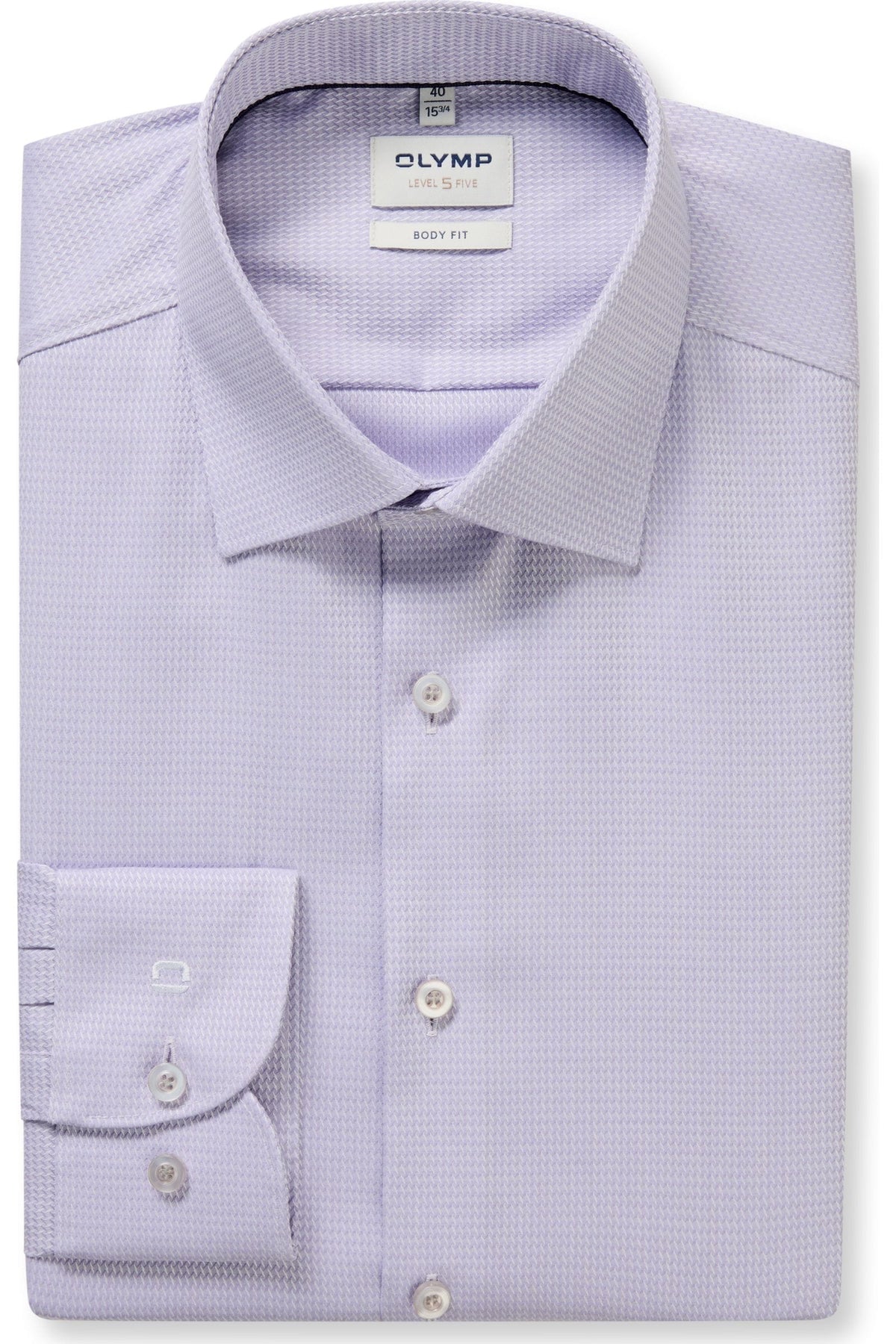 OLYMP Level Five Body Fit Hemd flieder, Faux-uni
