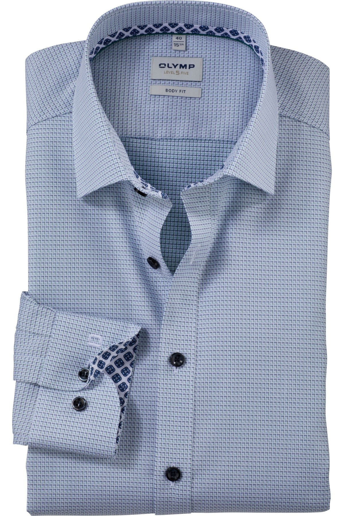 OLYMP Level Five Body Fit Hemd grün, Faux-uni