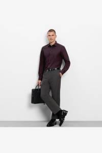 OLYMP Level Five Body Fit Hemd bordeaux, Faux-uni