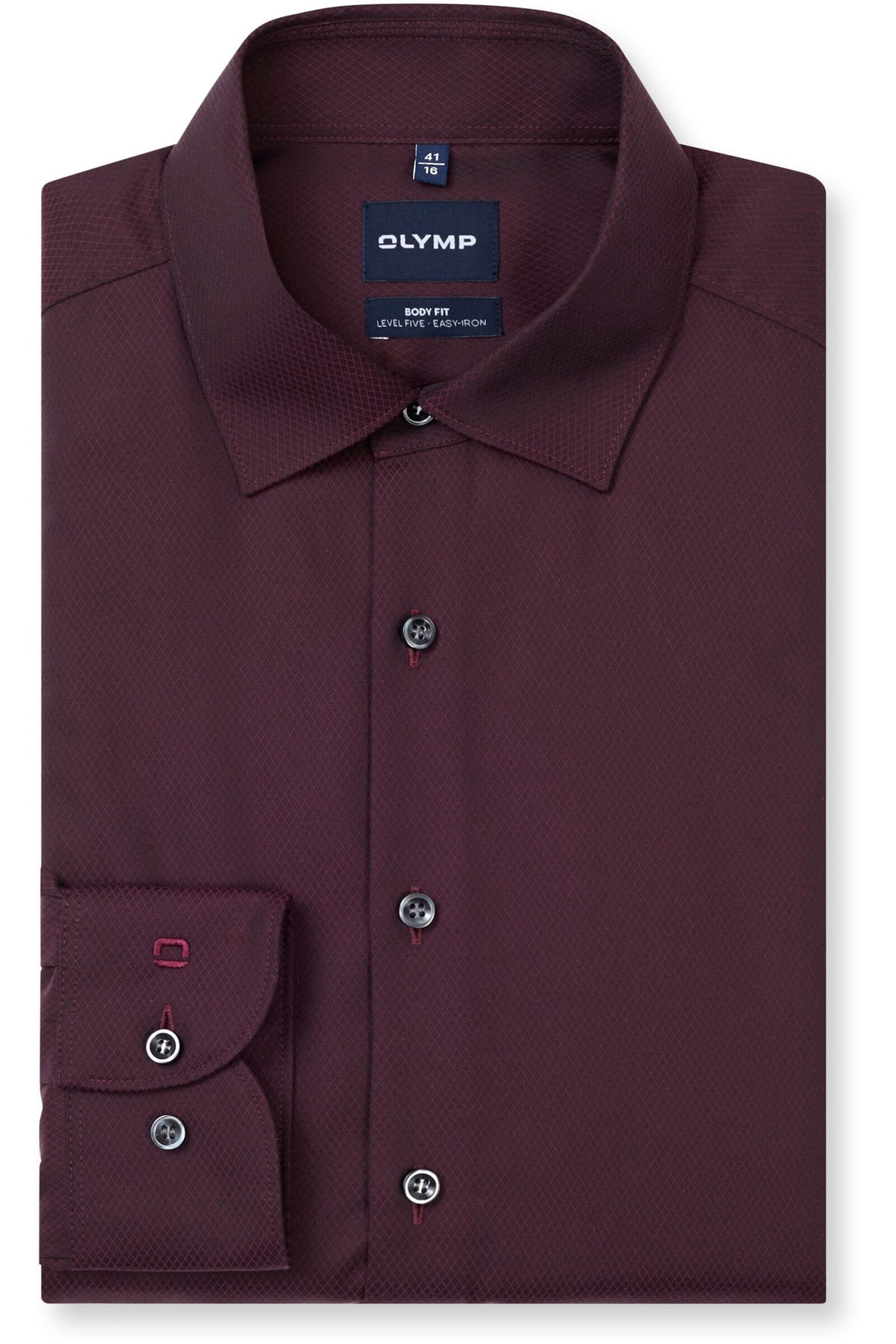 OLYMP Level Five Body Fit Hemd bordeaux, Faux-uni
