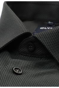 OLYMP Level Five Body Fit Hemd graugrün, Faux-uni