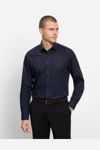 OLYMP Level Five Body Fit Hemd marine, Faux-uni