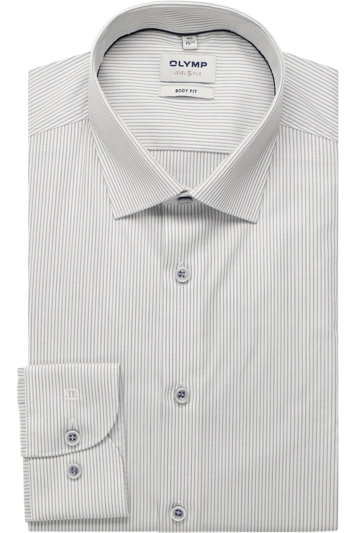 OLYMP Level Five Body Fit Hemd marine, Gestreift