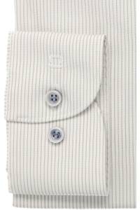 OLYMP Level Five Body Fit Hemd weiss/oliv, Gestreift