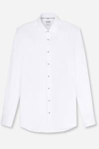 OLYMP Level Five Body Fit Hemd weiss/oliv, Gestreift