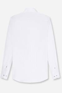 OLYMP Level Five Body Fit Hemd weiss/oliv, Gestreift