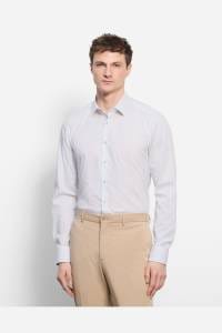 OLYMP Level Five Body Fit Hemd weiss/oliv, Gestreift