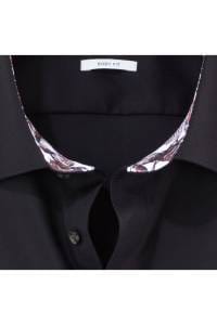 OLYMP Level Five Body Fit Hemd schwarz, Faux-uni
