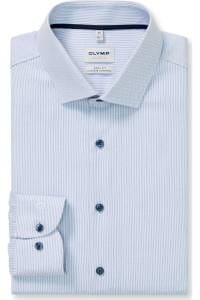 OLYMP Level Five Performance Climate Control Body Fit Hemd bleu, Faux-uni