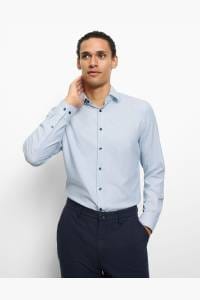 OLYMP Level Five Performance Climate Control Body Fit Hemd bleu, Faux-uni