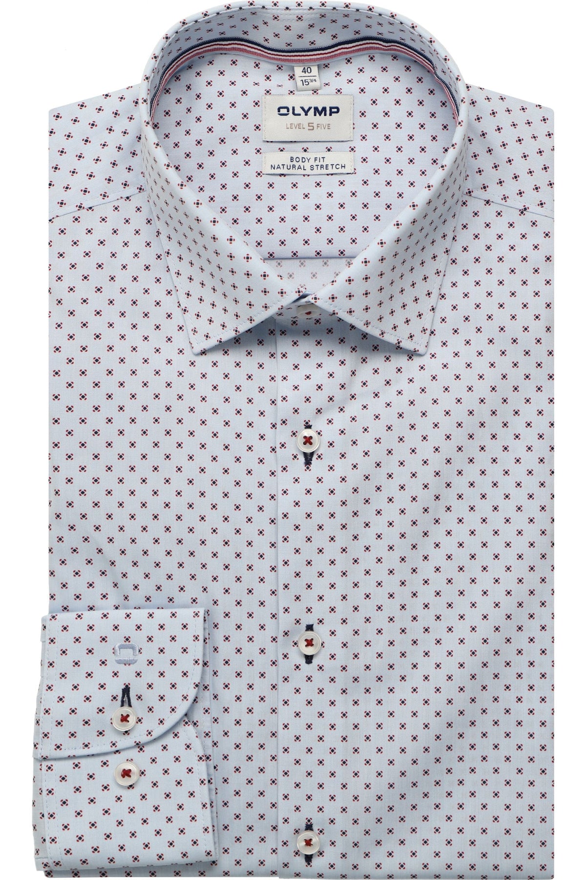 OLYMP Level Five Body Fit Hemd bleu, Bedruckt
