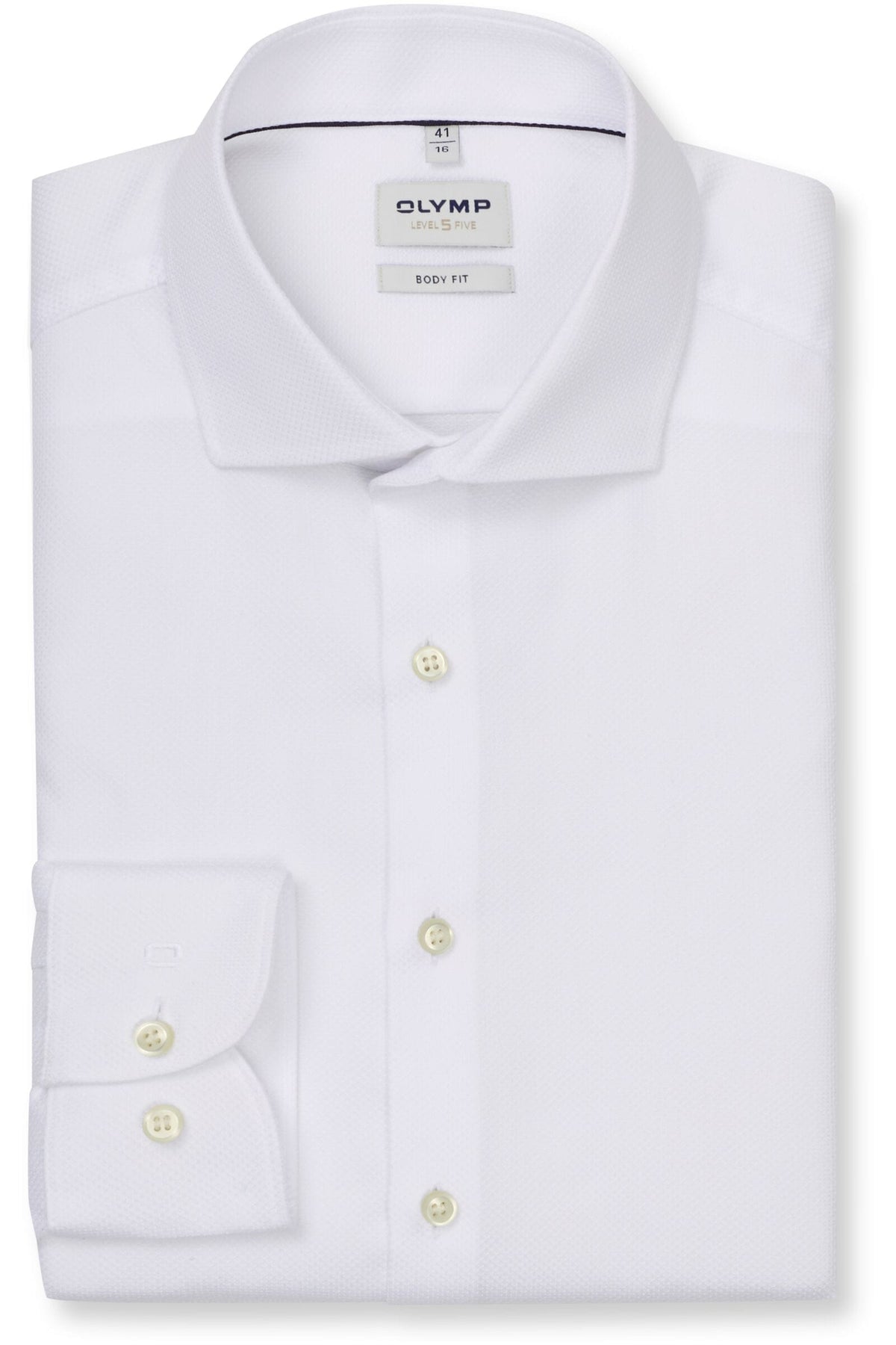 OLYMP Level Five Body Fit Hemd weiss, Faux-uni