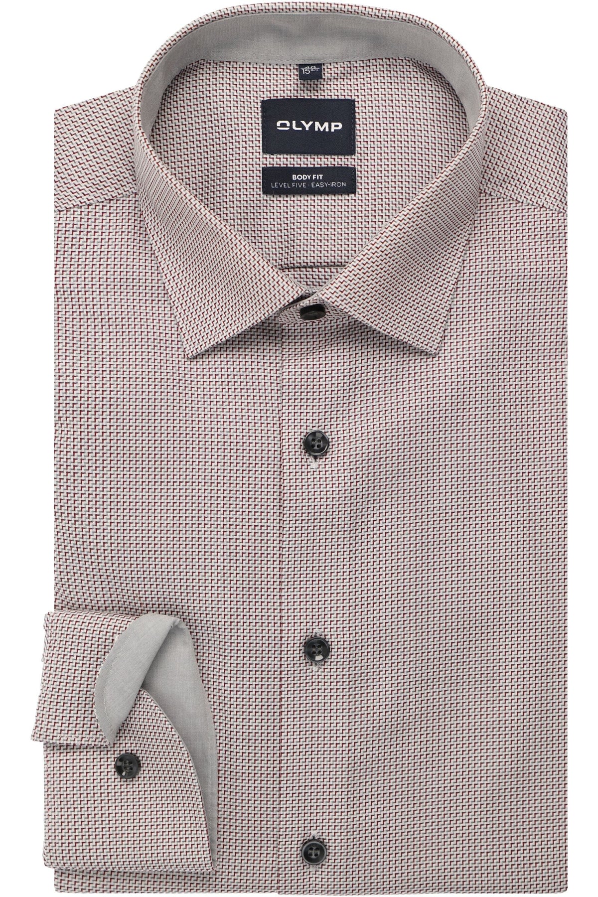 OLYMP Level Five Body Fit Hemd bordeaux, Faux-uni