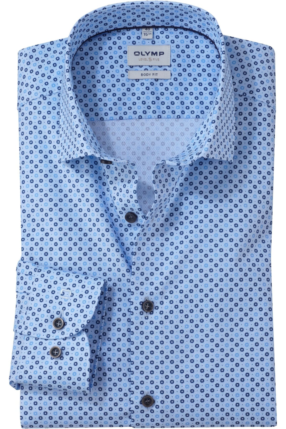 OLYMP Level Five Body Fit Hemd bleu, Bedruckt