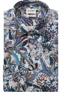 OLYMP Level Five Body Fit Hemd bleu, Bedruckt