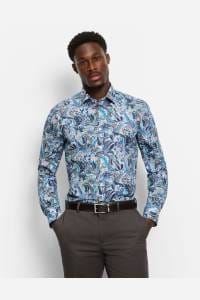 OLYMP Level Five Body Fit Hemd bleu, Bedruckt