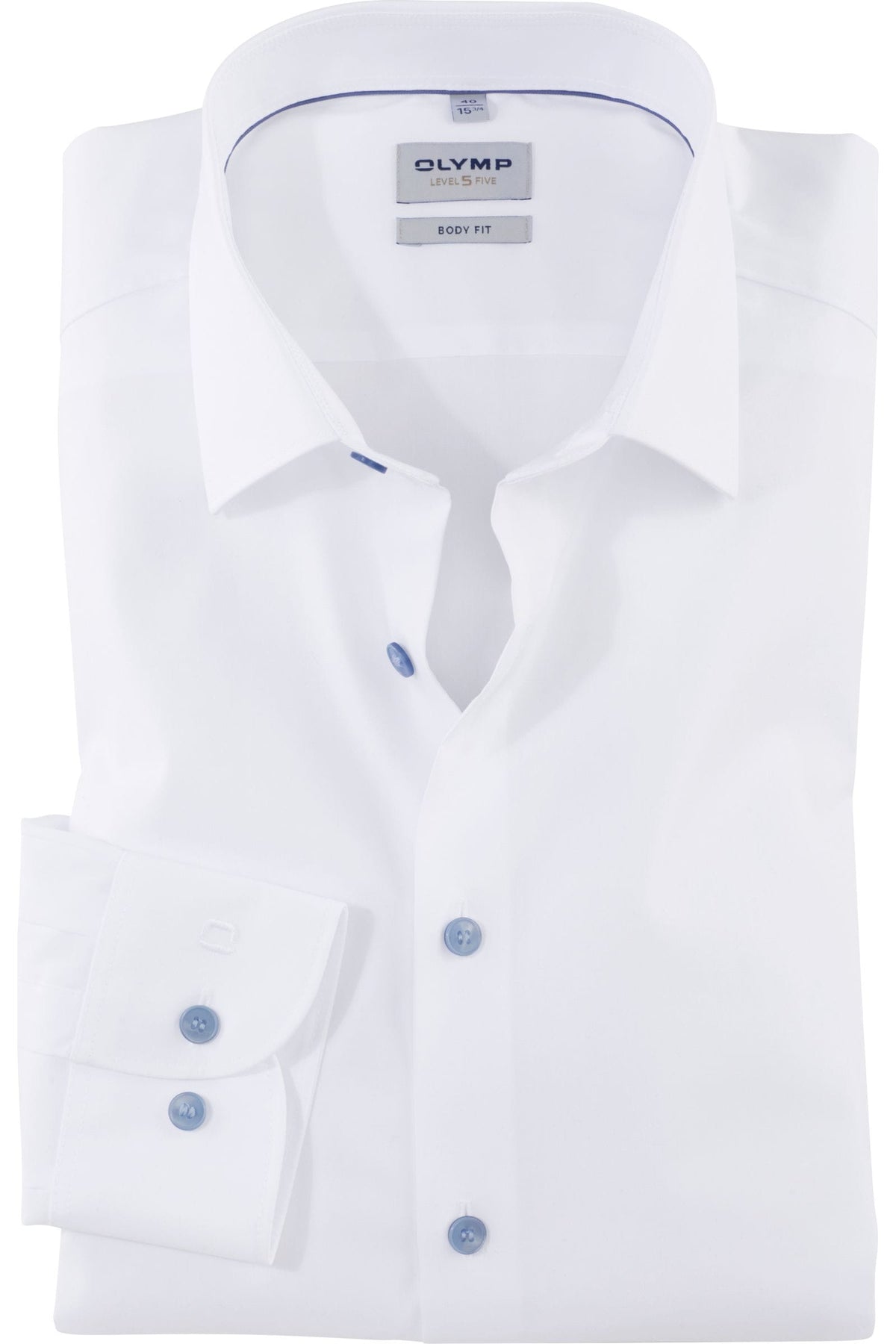 OLYMP Level Five Body Fit Hemd rauchblau, Einfarbig