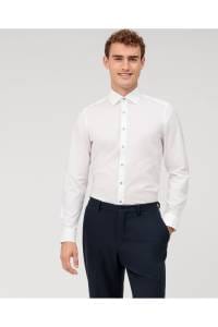 OLYMP Level Five Body Fit Hemd rauchblau, Einfarbig