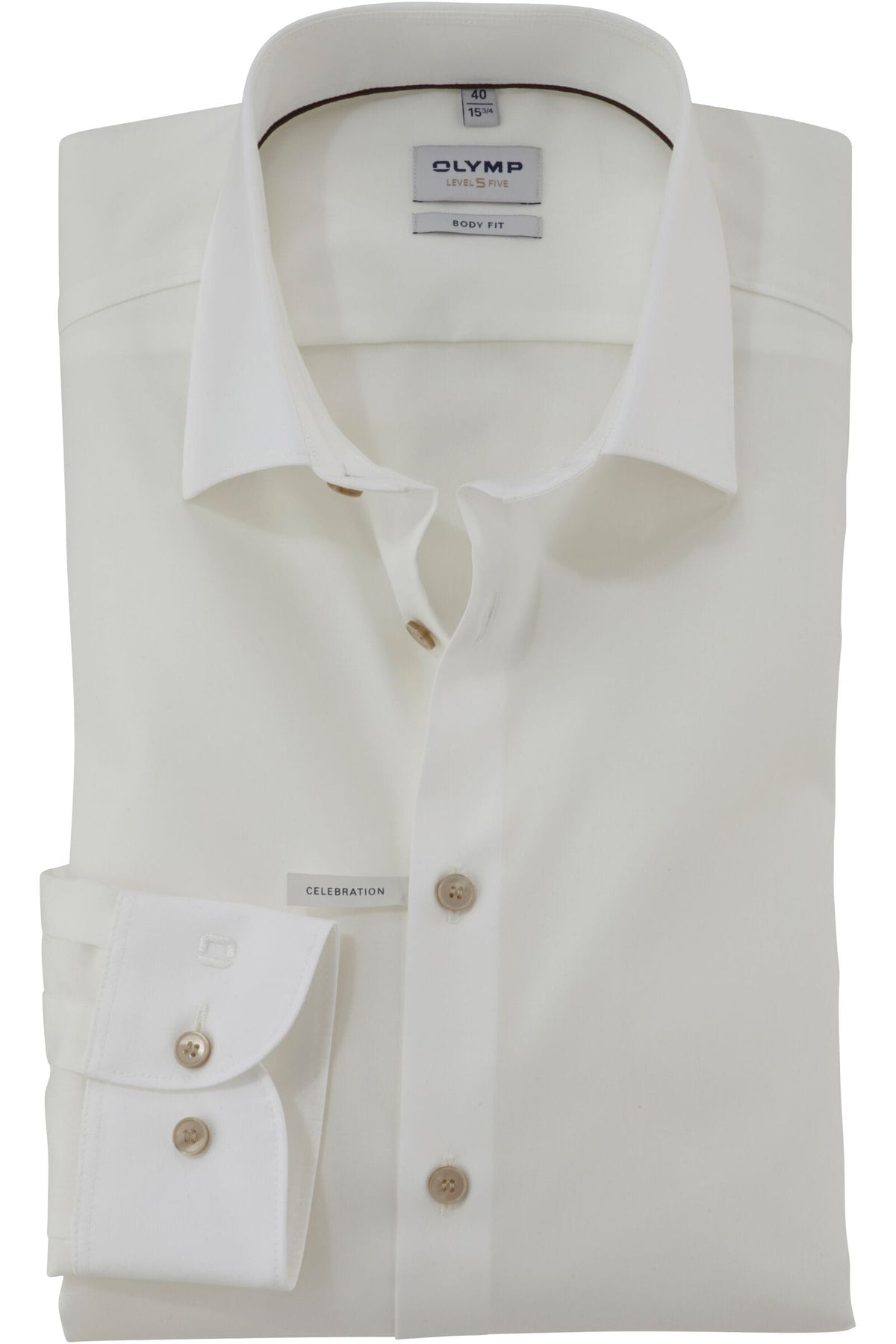 OLYMP Level Five Body Fit Hemd hellbeige, Einfarbig