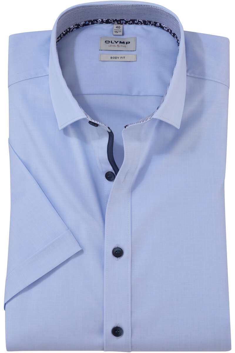 OLYMP Level Five Body Fit Hemd bleu, Einfarbig