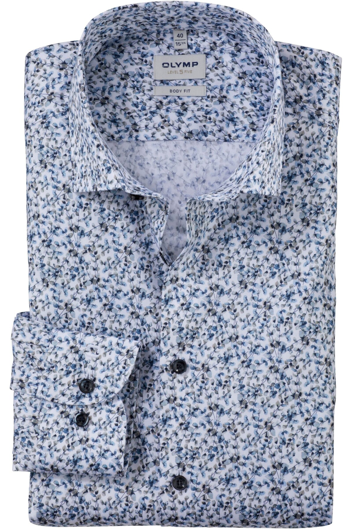 OLYMP Level Five Body Fit Hemd bleu, Bedruckt