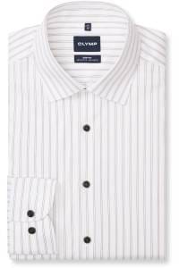 OLYMP Level Five Body Fit Hemd weiss, Gestreift