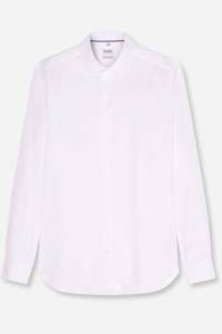 OLYMP Level Five Garment Washed Body Fit Hemd weiss, Einfarbig