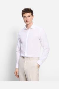 OLYMP Level Five Garment Washed Body Fit Hemd weiss, Einfarbig