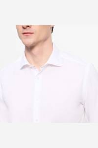 OLYMP Level Five Garment Washed Body Fit Hemd weiss, Einfarbig